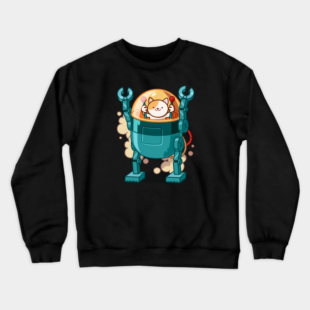 cats robot Crewneck Sweatshirt by AA